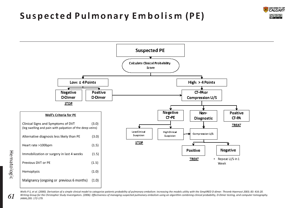 SUSPECTED PULMONARY EMBOLISM (PE) Scheme